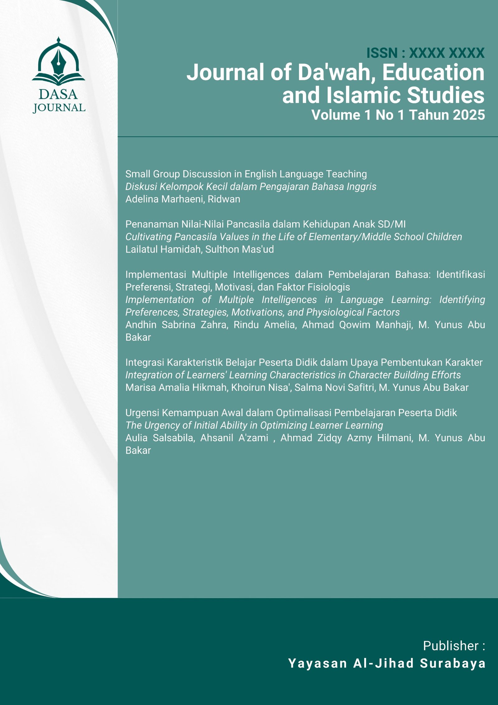 View Vol. 1 No. 1 (2025): DASA Journal Vol.1 No.1 May 2025