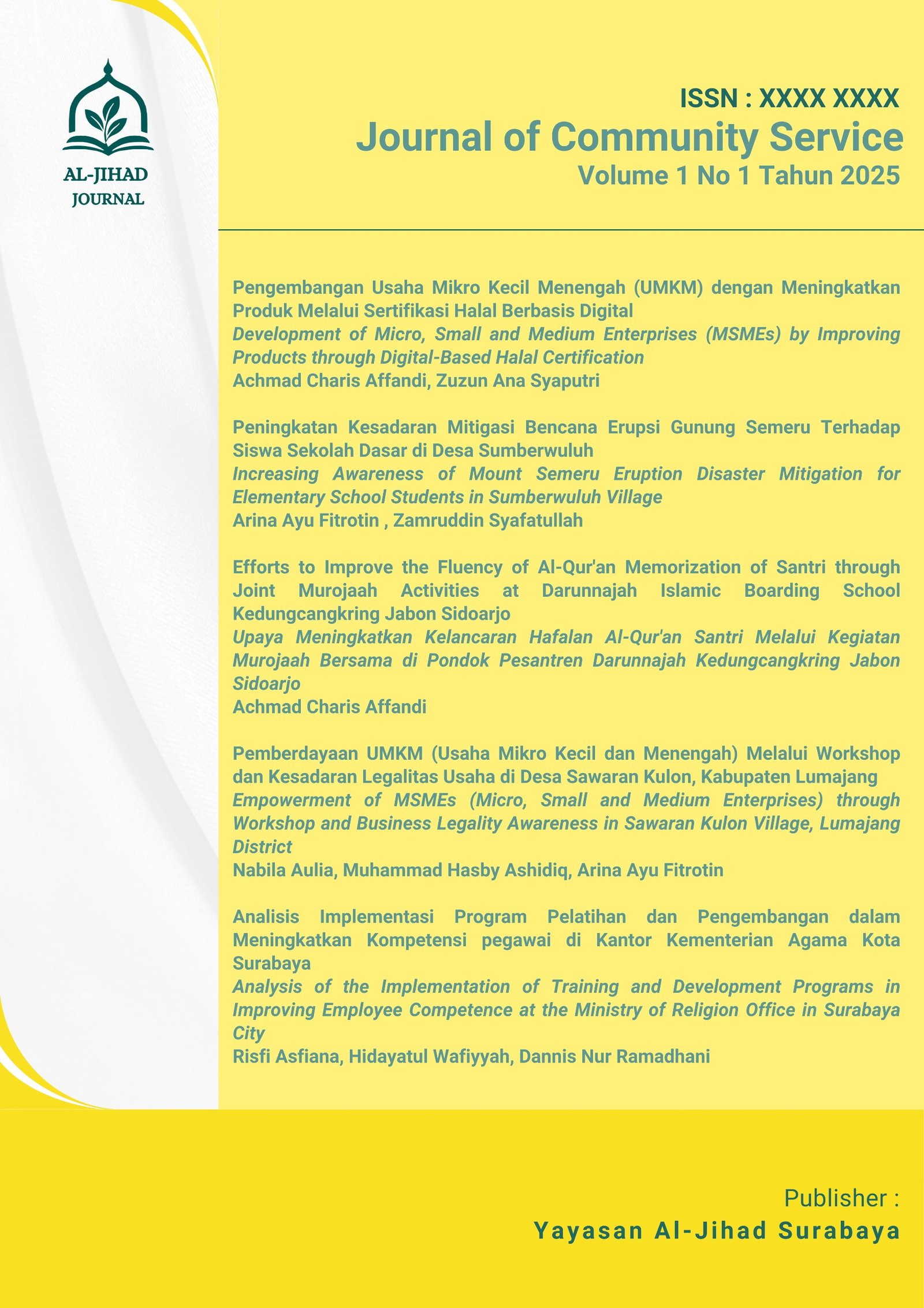 View Vol. 1 No. 1 (2025): Al-Jihad Journal Vol. 1 No. 1 May 2025